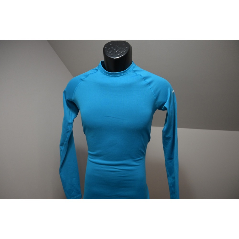 Nike Pro Combat Dri-FIT Shirt Womens Medium‎ Blue Compression Fleece Athletic